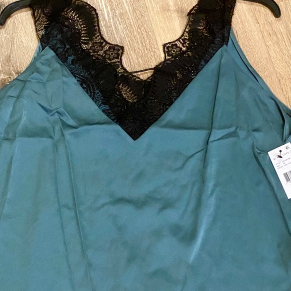Sultry Teal Lace Trim Satin Cami, brand new condition. - Picture 7 of 12